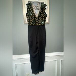 Elegant Black and Gold embellished   jumpsuit